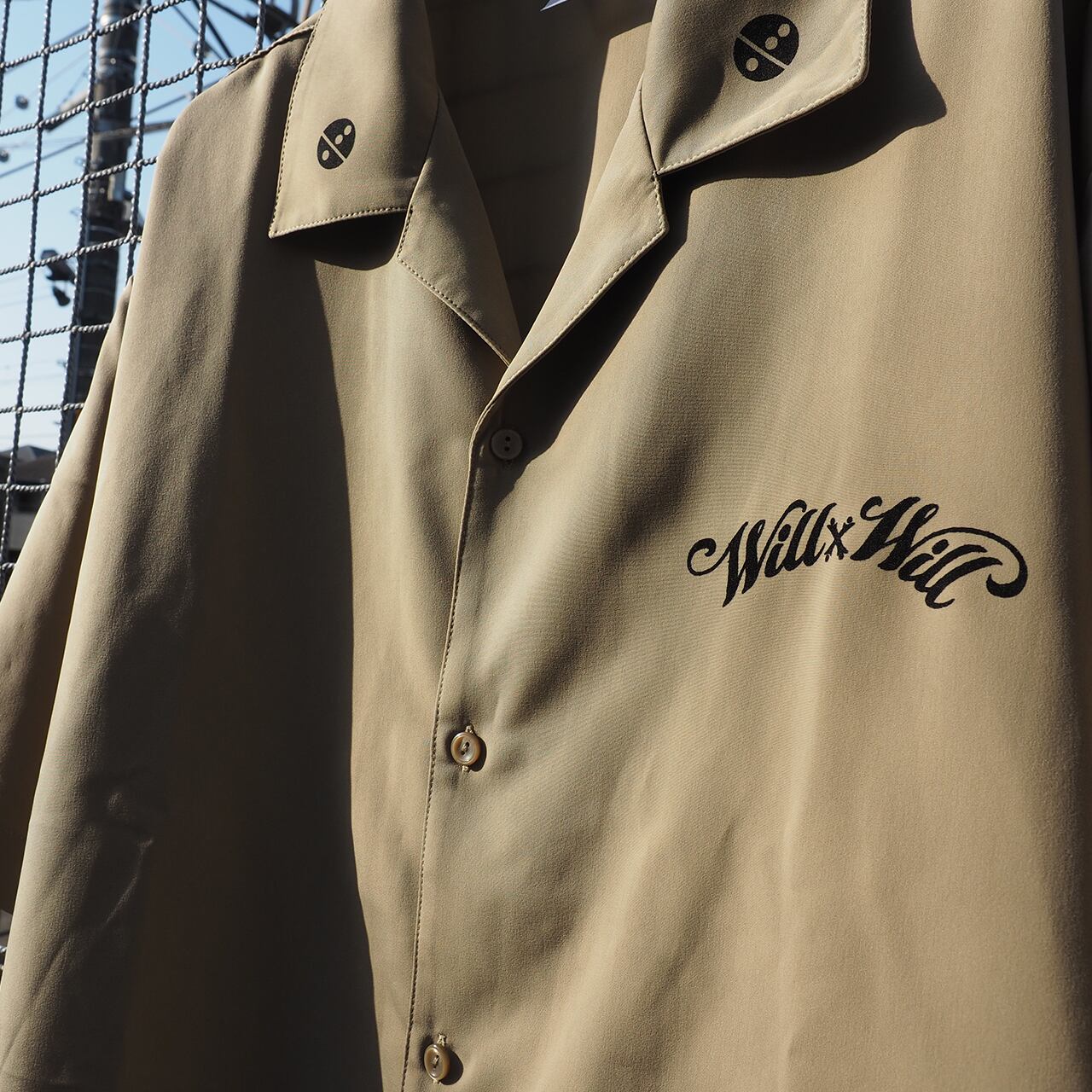 WillxWill Arch Logo Silky Shirts Beige