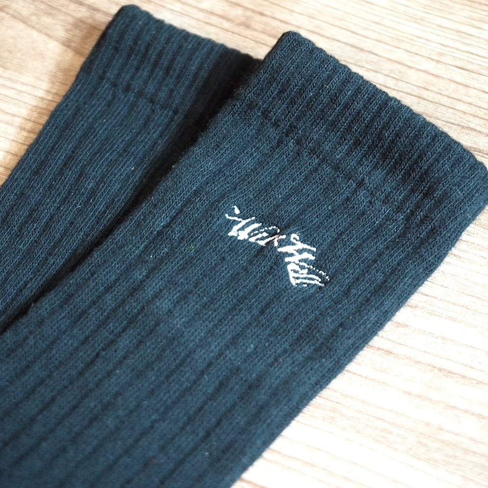 WillxWill 刺繍 ソックス Black