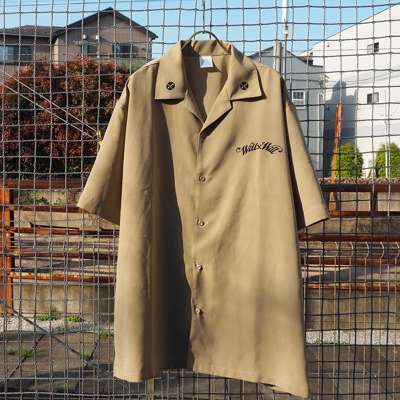 WillxWill Arch Logo Silky Shirts Beige