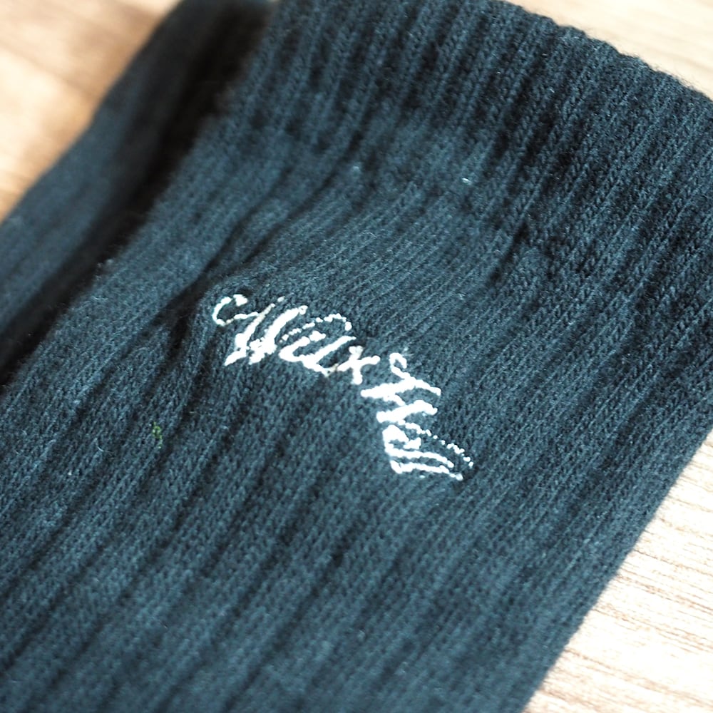 WillxWill 刺繍 ソックス Black