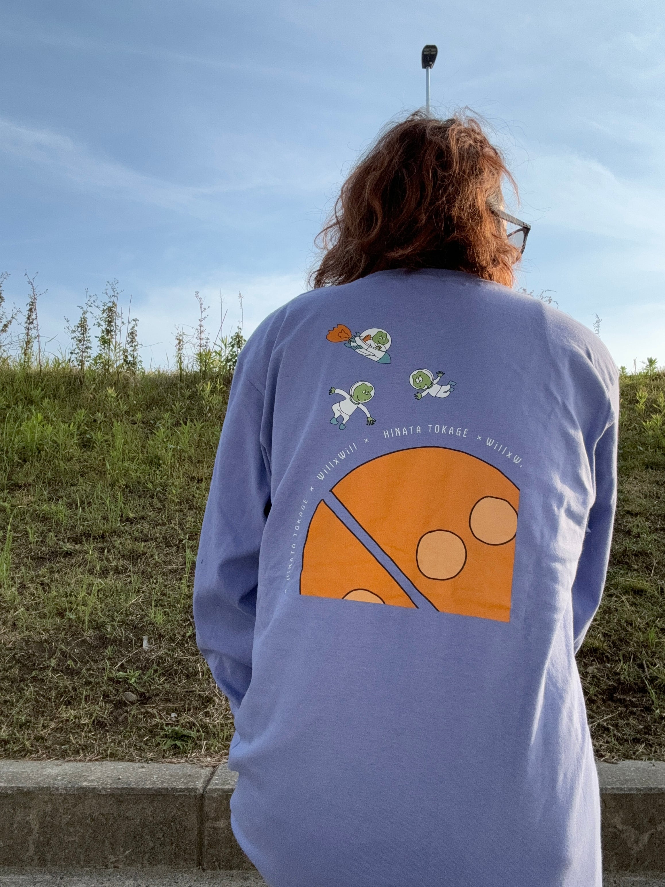 【ヒナタトカゲ×WillxWillコラボ トカゲちゃん ロンT Dusty Blue 】