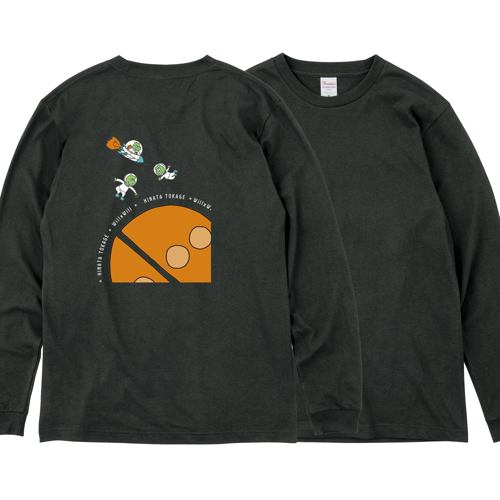 【ヒナタトカゲ×WillxWillコラボ トカゲちゃん ロンT Smoke Black】
