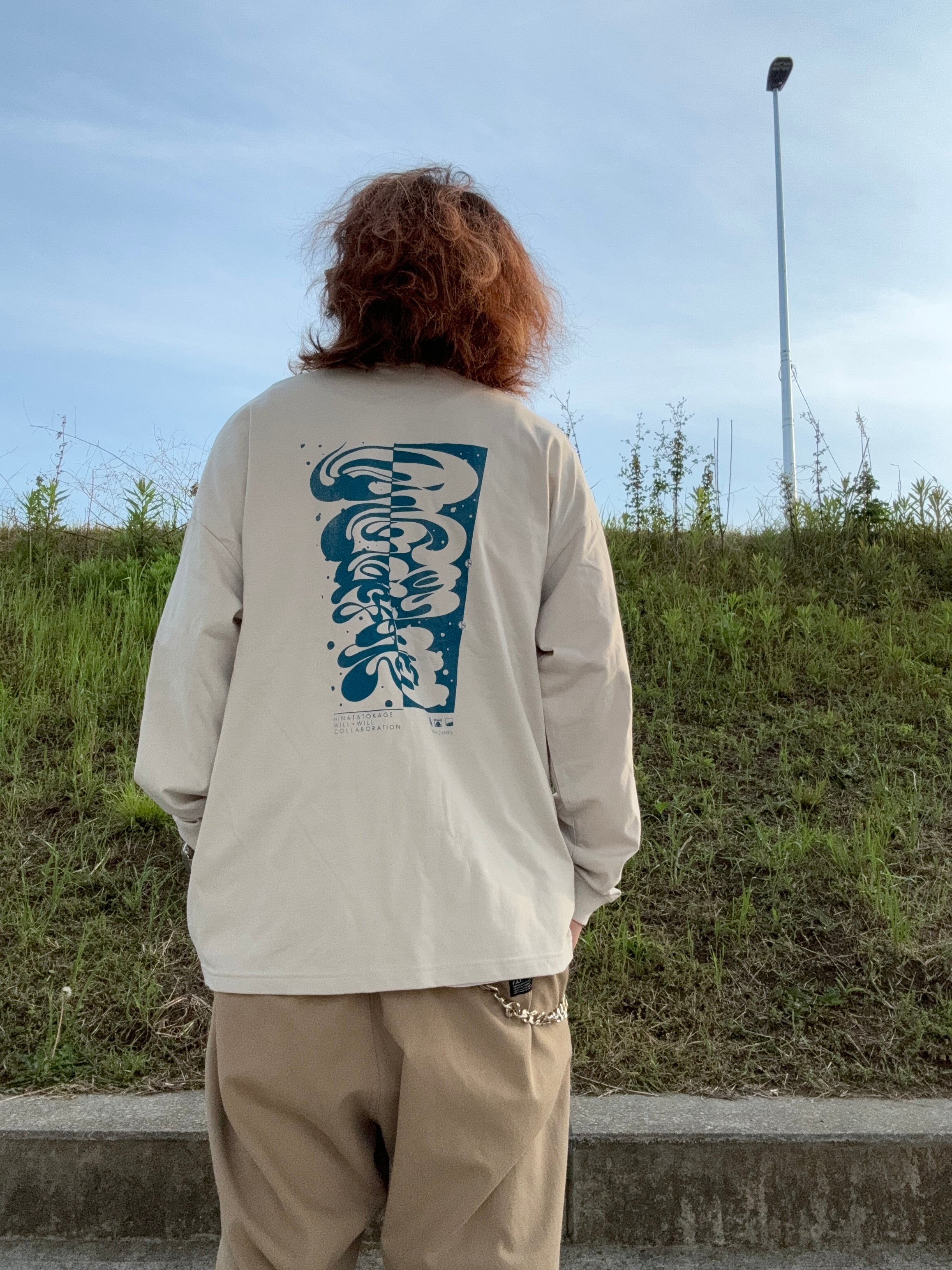 【ヒナタトカゲ×WillxWillコラボ 日向ト影ト志 ロンT Frost Gray 】