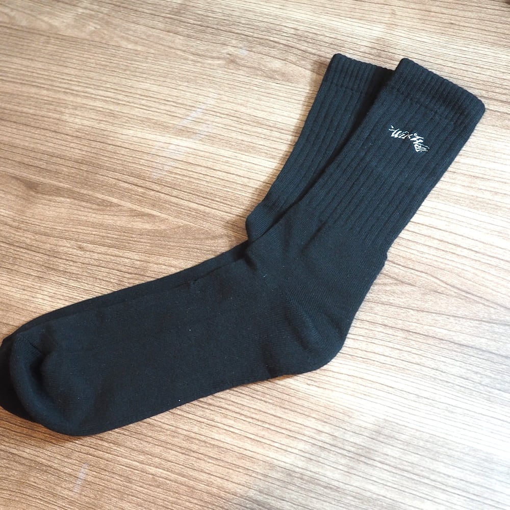 WillxWill 刺繍 ソックス Black